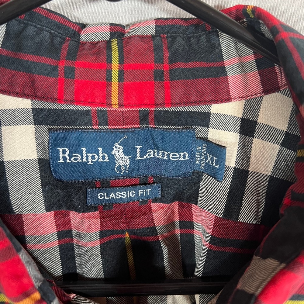 MEN'S CLASSIC PLAID NOT FLANNEL BUTTON DOWN CLASSIC FIT PLAID SHIRT SIZE XL - Picture 3 of 6